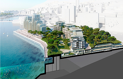 Das Fürstentum Monaco wird um ein neues, 60.000 m² großes Stadtviertel im Mittelmeer erweitert © © VALODE & PISTRE ARCHITECTES 