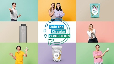 Join the Circular Revolution” lautet das Motto von Greiner Packaging. Mit der neuen Kampagne sollen gezielt nachhaltige Verpackungslösungen unterstrichen werden, die der Prämisse „Reduce, Reuse, Recycle“ Rechnung tragen. © Greiner Packaging 