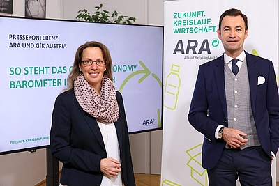 Ursula Swoboda, Commercial Director GfK Austria und Harald Hauke, ARA Vorstand
