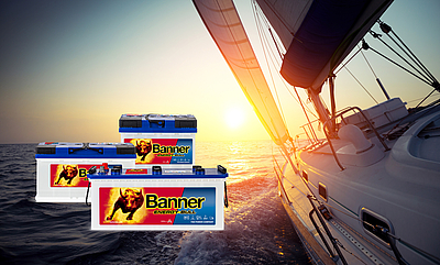 Langzeitentladebatterien, die für Segelboote bzw. Segelyachten, zur Bordnetzversorgung bestens geeignet sind: Banner Energy Bull © © Banner