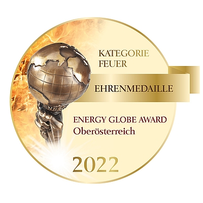 Energy Globe Oberösterreich 2022 Gütesiegel Ehrenpreis FEUER